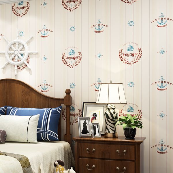 

voyage style vertical strip mediterranean wallpaper for baby boy's room non woven kids bedroom wall paper for walls wallcovering