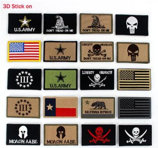 

3d stick-on outdoors tactical morale badges embroidered stickers appliques for hat backpack patches cloth decoration