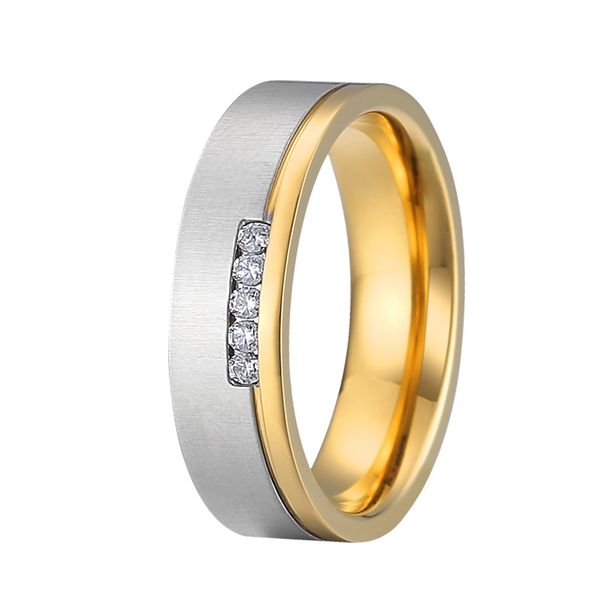 

уникальная 2019 обручальные кольца биколор 316 из нержавеющей стали обручальные кольца, Slivery;golden