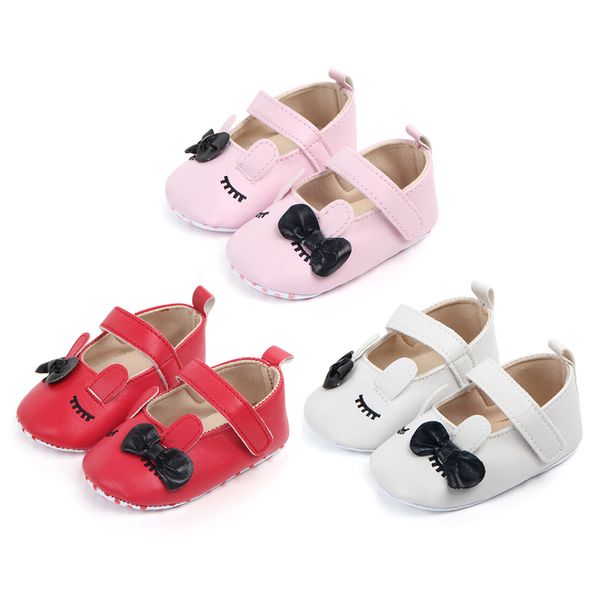 

детские девушки малышей infant первый ходунки spring soft подошва non-slip pu принцессы повседневный мультфильм обувь с bowknot