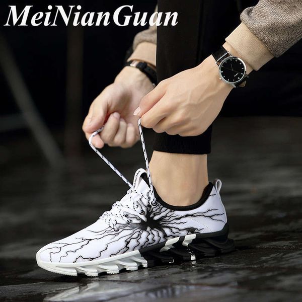 

light weight sneakers man slip on soft running shoes men big size blade white sports shoes comfort air mesh summer men's shoe x1