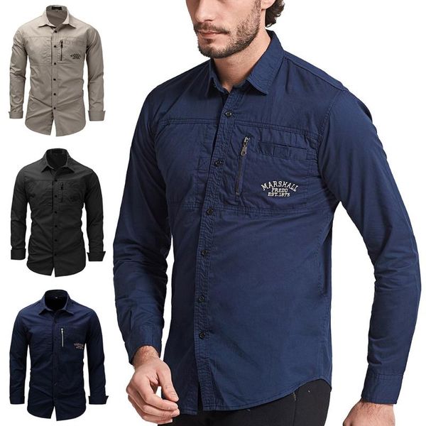 

spring autumn men shirt long sleeve solid color lapel zipper shirt outdoor casual large size nin668, White;black