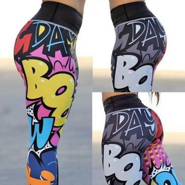 

женские проектировщик йога брюки digital print color fitnes strackpants tight sweatpants hip lift stretch йога sexy trend гетры горячие прод