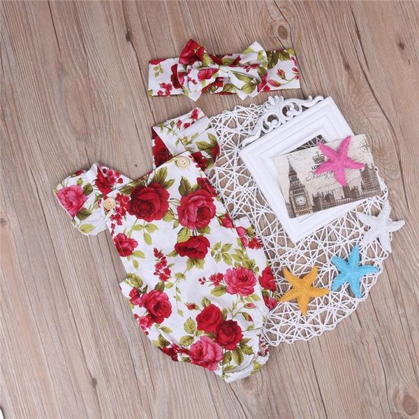 

цветочный новорожденный девочка одежда оборками рукав боди + оголовье, White