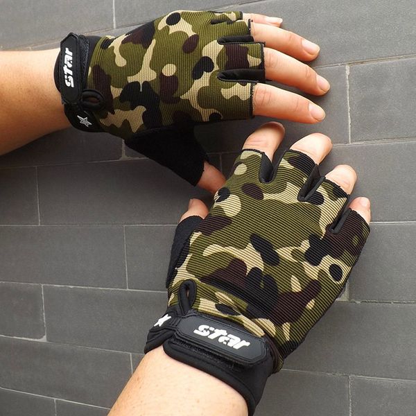 

men antiskid cycling bike gym fitness sports half finger gloves, Blue;gray