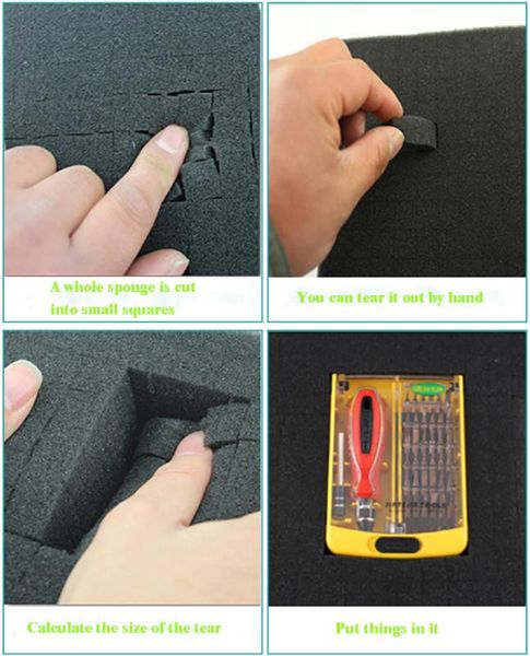 

3pcs pre-cut foam + 3pcs egg foam for tool case plastic tool box