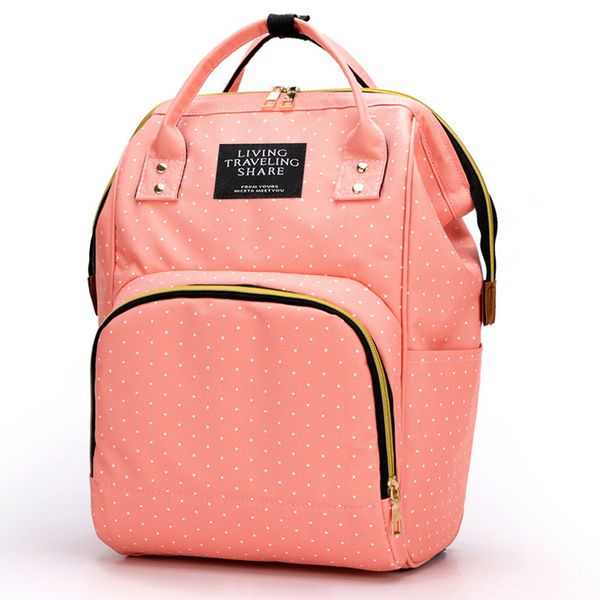 

women backpack oxford cloth bottle bag large capacity baby bag dot hollow out travel backpack nursing bags mochila feminina *
