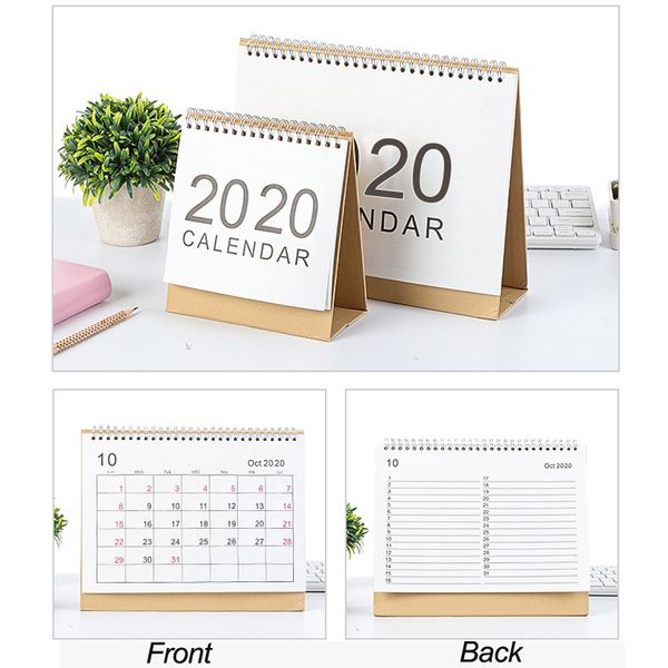 2019 2020 Desk Top Flip Calendar Week To View Stand Up Office
