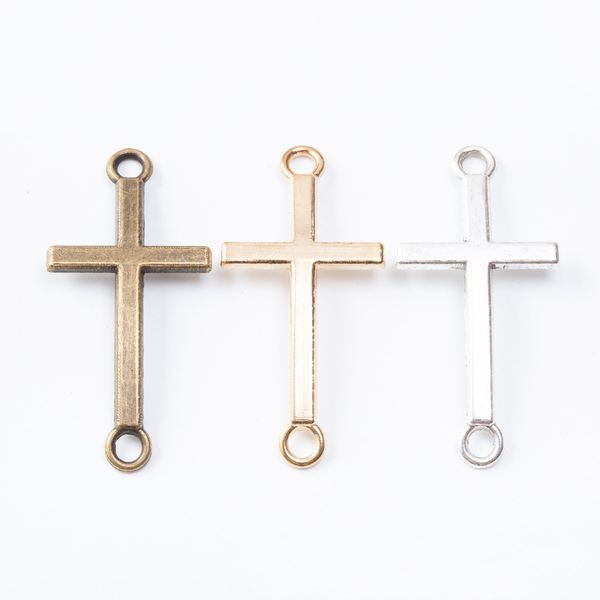

50 шт. 43*20 мм винтаж бронза серебро золото боковой крест разъем подвески металлический кулон для браслет серьги ожерелье diy ювелирные изд, Bronze;silver