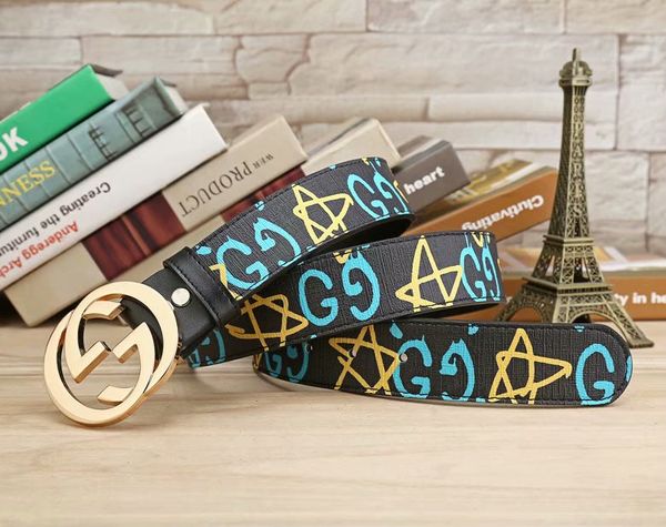 

new fashionable man belt elegant woman belt letter plaid smooth buckle belt without box can wholesale of freight, Black;brown