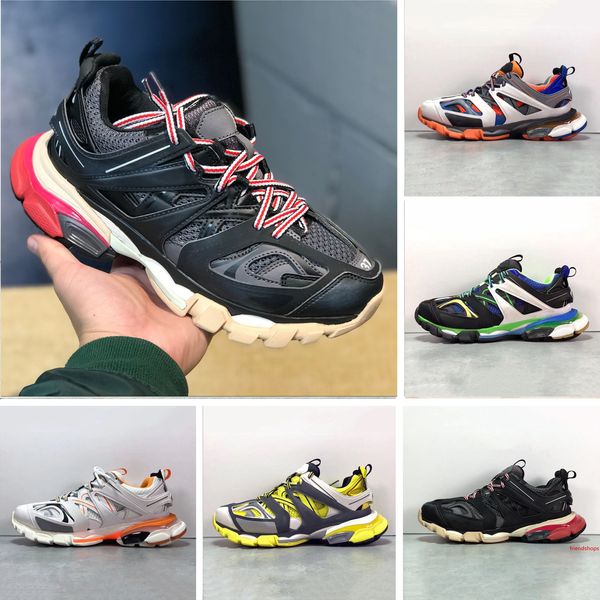 

with paris triple s track 3.0 orange yellow men women running shoes platform sports sneakers tess s. gomma trek mens trainers