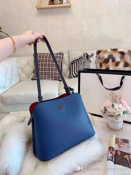 

2020 new female drawstring tote shoulder his hand bag leather bucket classic large capacity handbag messenger bags the designer handbags