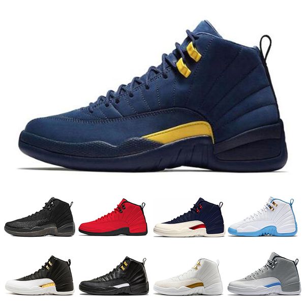 

12 12s mens basketball shoes winterized gym red college navy cny bulls university blue men sport sneakers