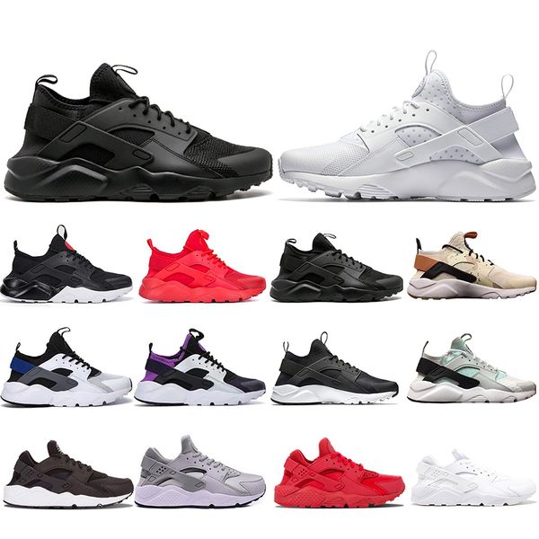 

r new khaki mint green running shoes huarache 4.0 1.0 triple white black red men women casual shoe huaraches trainers sneakers