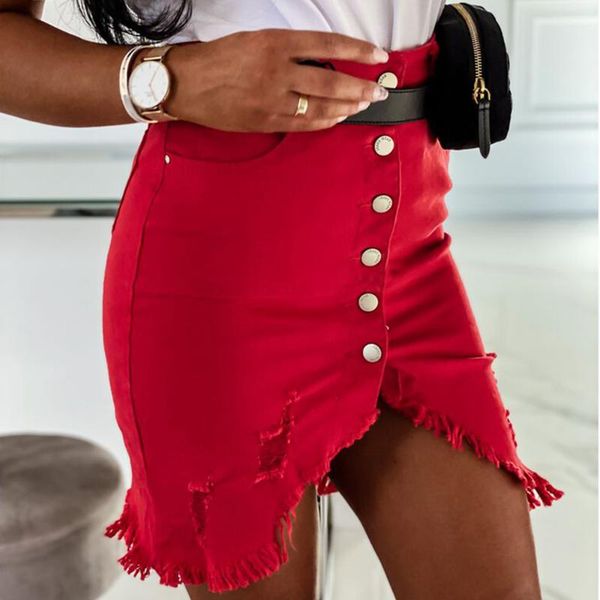 

high waist mini summer skirts women solid colour mini skirts falda female bodycon pencil hole faldas mujer moda d30, Black