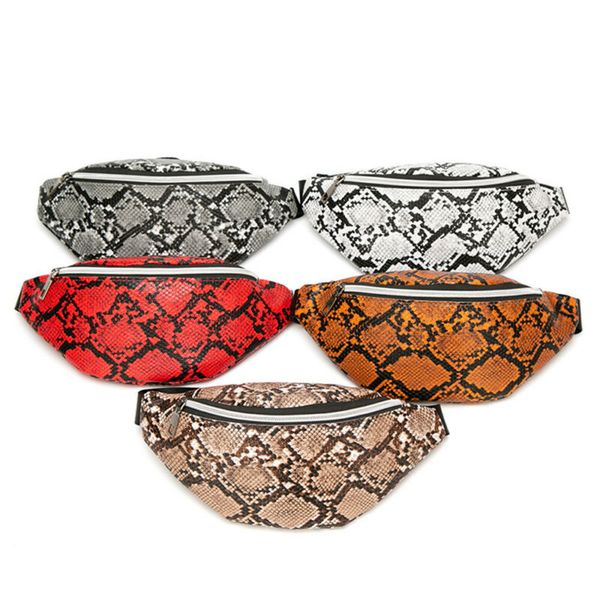 

snake print women sports outdoor running waist bag fashion delicate texture mobile phone bag cross-bag shoulder