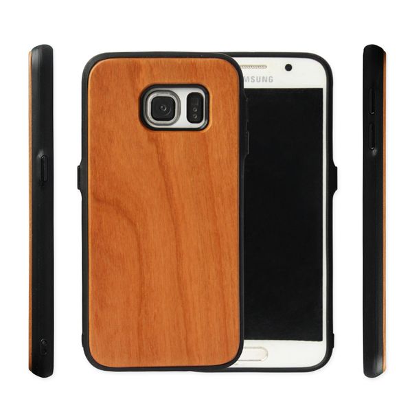 Vendita diretta in fabbrica Custodia in vero legno + TPU per Samsung Galaxy S6 S6edge S7 S8 plus Note 9 Cover per cellulare in bambù