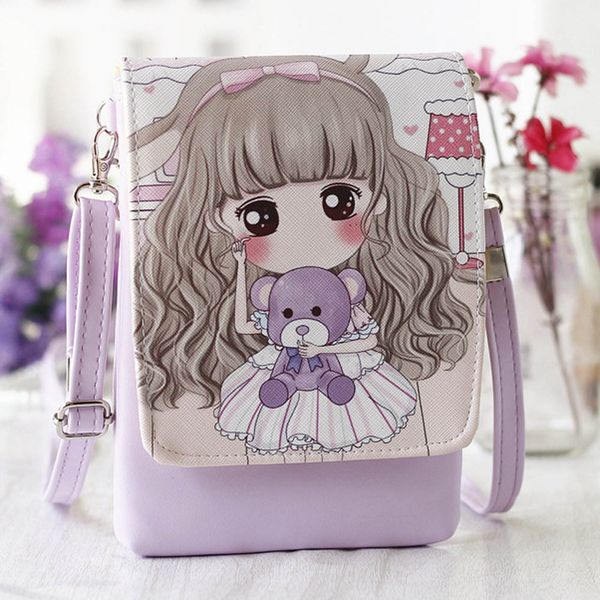 

new cartoon printed flap women shoulder bags female purse and handbags girls gift children mini crossbody bag for woman #k30