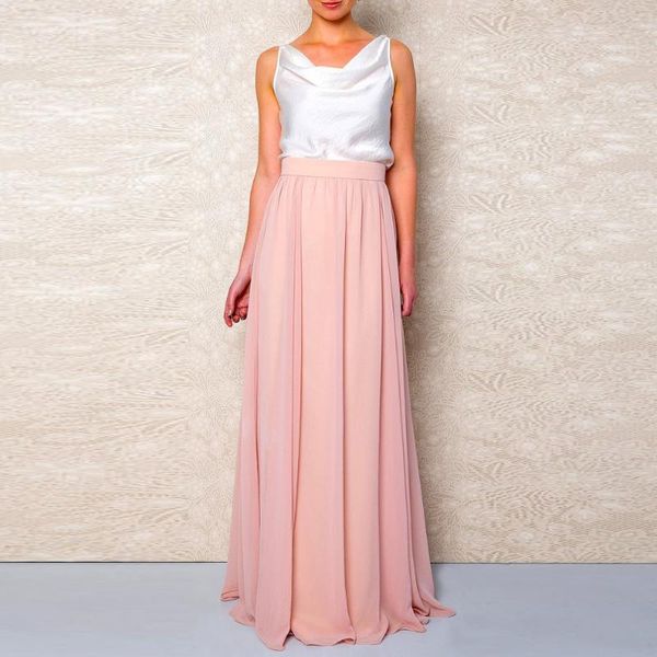 

румяна розовая юбка подружка невесты saia jupe femme длинные женские юбки для вечеринки женская макси юбка с подкладкой, Black