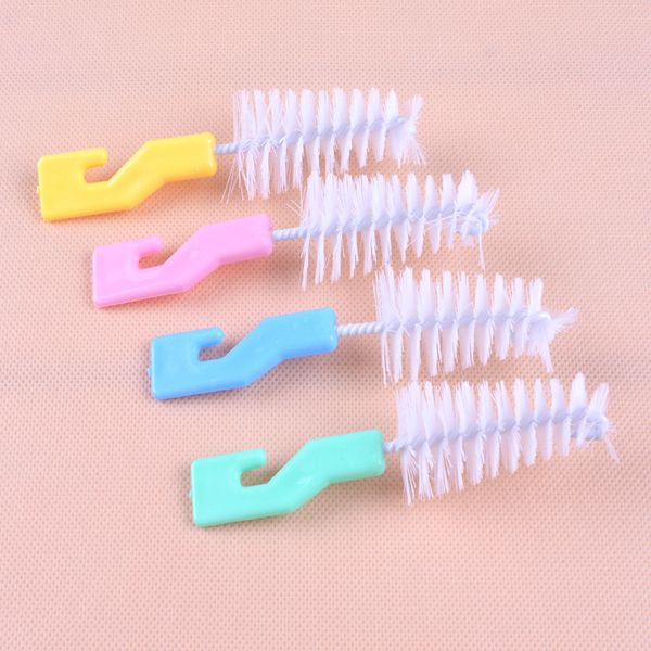 

silicone cleaning brush for baby milk bottle cup with hook nipple feeding water cup brush randomly mix color hh7-1044