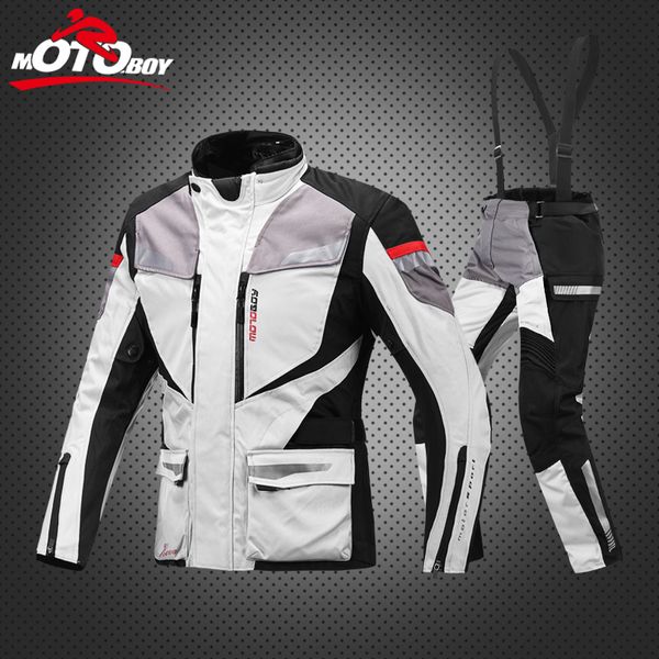 

motoboy men's motorcycle motocross off-road racing jacket body armor riding pants clothing water proof movable warm liner j08p08, Black;blue
