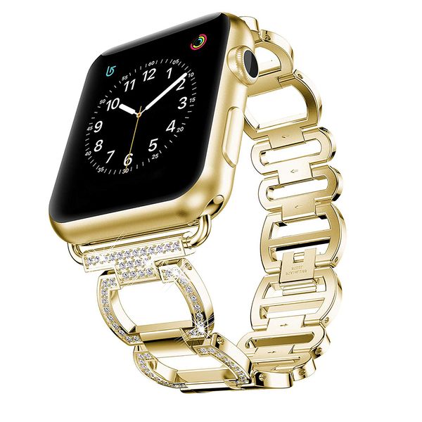 

Rhinestone Watch Bands for Apple Watch 5 3 40mm 44mm 38mm 42mm Bling Diamond Strap Stainless Steel Bracelet for iWatch Series 4 2 1