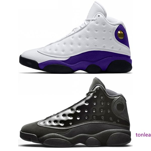 

lakers rivals 13s men basketball shoes 13 cap and gown atmosphere grey he got game black cat bred sport trainers sneakers size 41-47