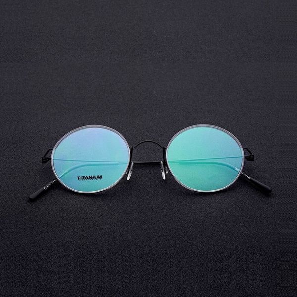 

138 ultra-light screwless eyeglasses frames for men titanium alloy round retro women goggle prescription glasses holder frames, Black