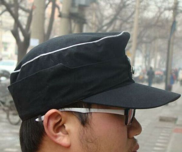 

size l wwii german elite officer summer panzer m43 field cotton cap outdoors hat armyshop2008, Black;white