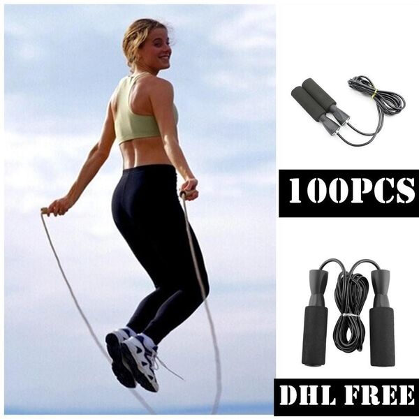 DHL Free 100pcs Bearing Skip Rope Cord Speed Fitness Perdere peso Palestra Esercizio Attrezzature Boxe regolabile Saltare Sport Corda per saltare FY6160