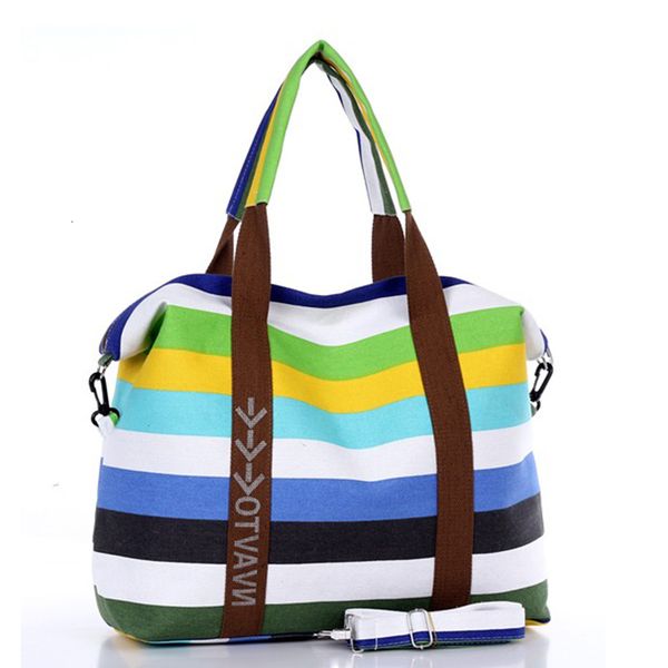 

women canvas messenger bag female shoulder bags ladies beach handle stripe tote shopping purse large handbags crossbody bags cj191209