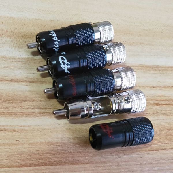 

4pcs hi-end hifi audio rhodium plated rca terminal audiophile rca connector no solder for interconnect rca cable