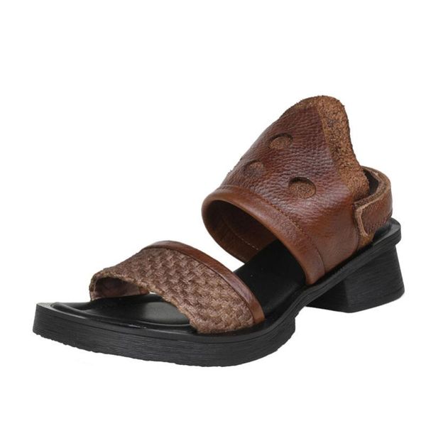 

yourseason ladies vintage summer shoes hook loop new casual sewing concise genuine leather fashion women platform sandals 2020, Black