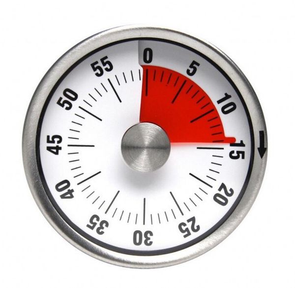Nuovo 6cm 8cm Mini conto alla rovescia meccanico utensile da cucina in acciaio inossidabile forma rotonda tempo di cottura orologio sveglia promemoria timer magnetico