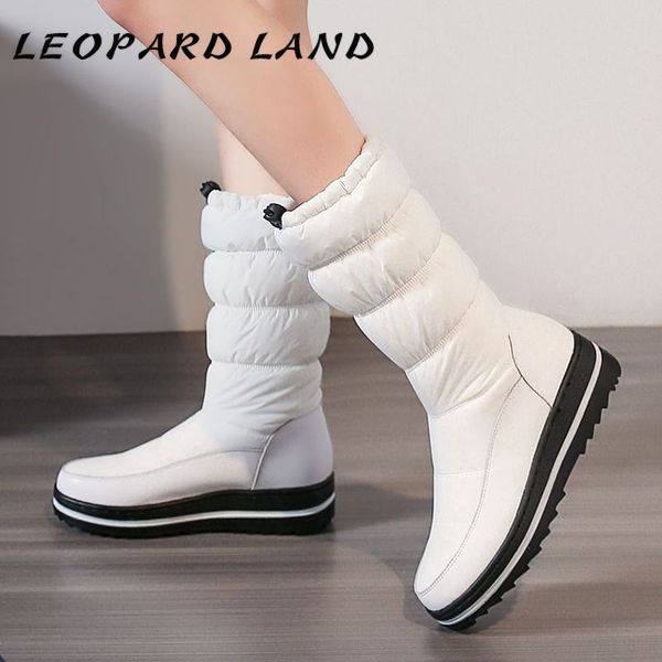 

leoprad land winter leather warm boots fashion casual bottom cotton shoes black boots platform snow boot women hx-45