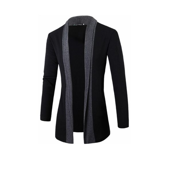 

men's cardigan casual open front cozy fashion long sleeve knitwear, Black;white