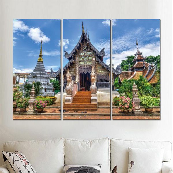 Compre 3 Lienzo De Tailandia Templo De Chiang Mai Lienzo Impreso