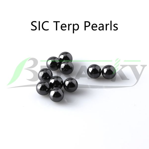 Beracky Smoking Silicon Carbide Sphere SIC Terps Pearls 4mm 5mm 6mm 8mm Black Terp Beads per Quartz Banger Nails Glass Water Bong Rigs