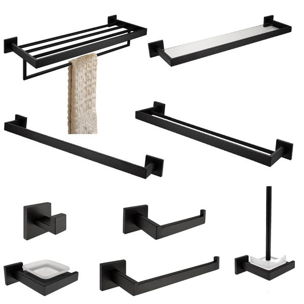 

leyden orb 304 stainless steel black bathroom accessories sets wall mounted towel bar holder ring rack toilet paper holder