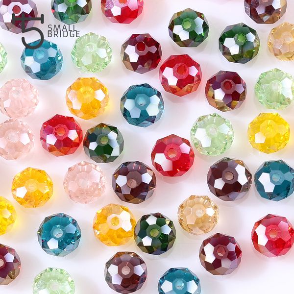 

czech loose rondelle crystal beads for jewelry making diy needlework ab color spacer faceted glass beads wholesale z179 bwkf