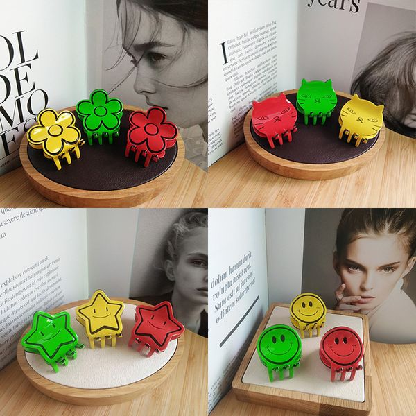 

2020 новый мини размер волос ацетат flower star cat face элегантные клипы мультфильм волос для женщин девушки acceessories, Golden;white