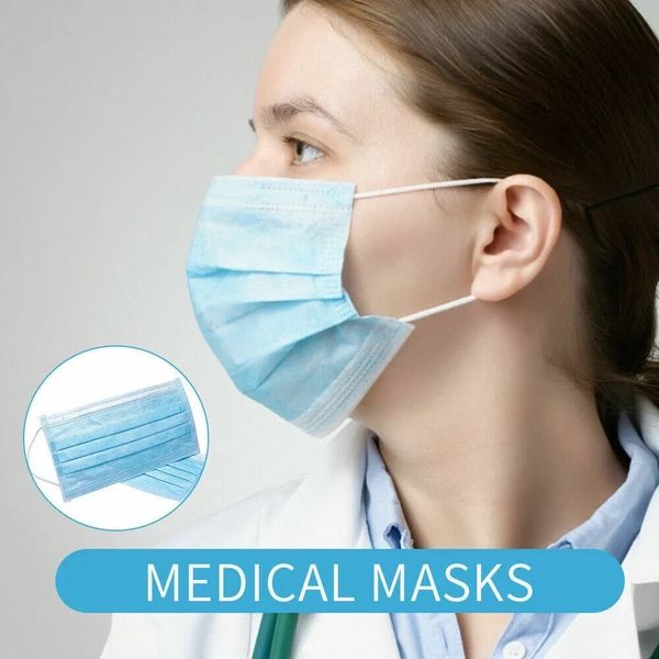 

50 disposable 3-layer to protect against ncov pm2.5 influenza bacteria face dust respirators
