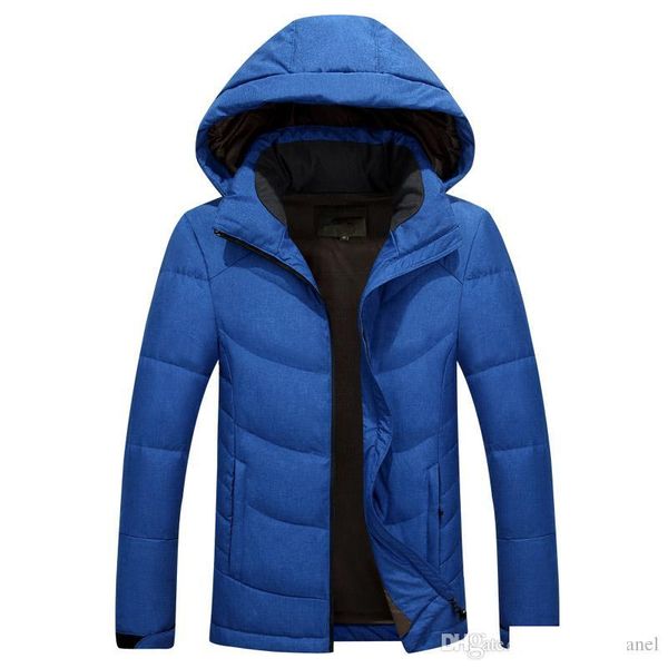 

classic brand men winter outdoor white duck down jacket man casual hooded down coat outerwear mens warm jackets parkas m-3xl, Black