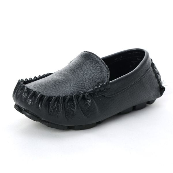 

flat shoes fashion soft leather kids for boys loafers girls moccasins children school casual flats sneakers slip-on toddler, Black;grey
