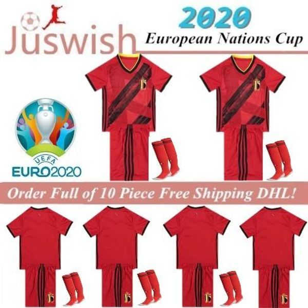 

2019 2020 belgium lukaku hazard kompany de bruyne mertens soccer jersey 2019 european cup sports football shirt kids sets socks mayorista, Black
