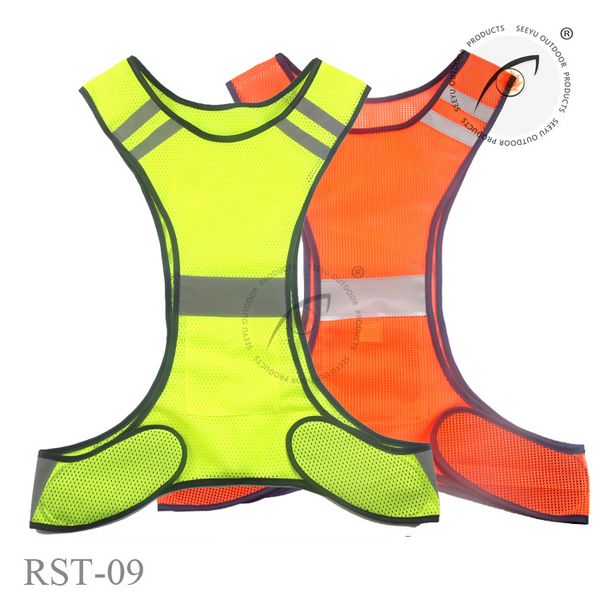 

by dhl 200pcs bike cycling sleeveless vest reflective cycling bike bicycle vest night running security riding outdoor protection, Black