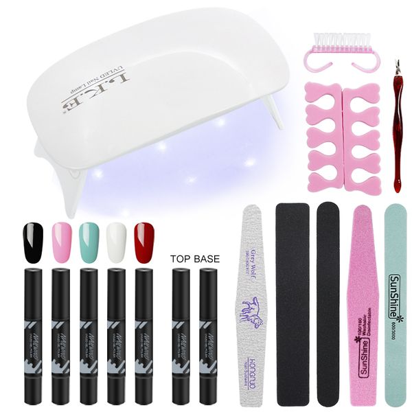 

lke uv gel nail art kits led nail dryer manicure set uv gel polish pen set for extension varnish lacquer manicure tools kit