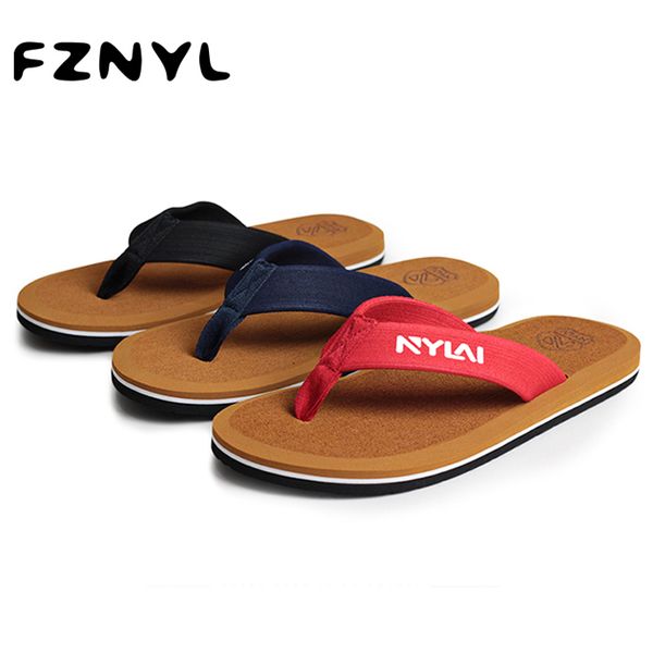 

fznyl flip flops summer beach mens sandals casual slippers outside non-slip flat shoe for men soft durable pvc indoor zapatillas, Black