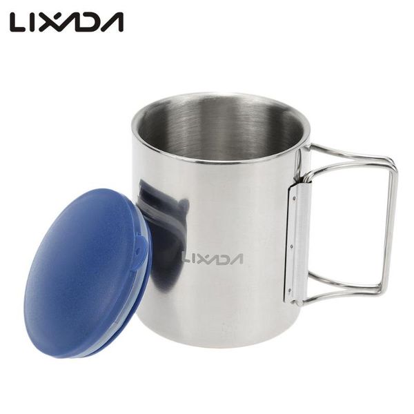 

lixada camping cup stainless steel outdoor travel mug 220ml portable camping picnic water cup vacuum double wall