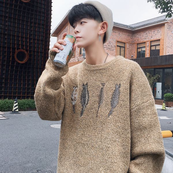 

833 autumn and winter the wind in hong kong neck sleeve sweater leisure time long sleeve will code easy that 's p68 - control, White;black